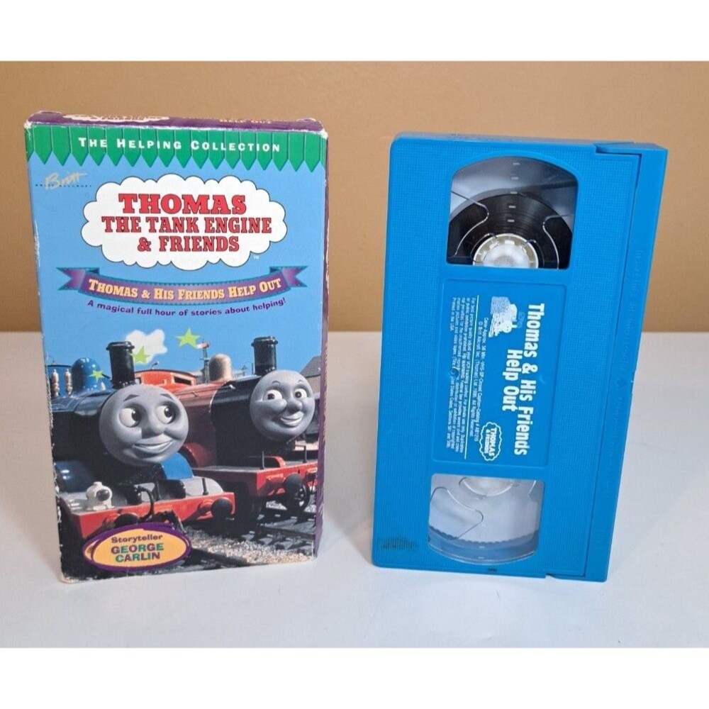 Thomas The Tank Engine VHS Thomas & His Friends Help Out 1995 Blue Tape Rare